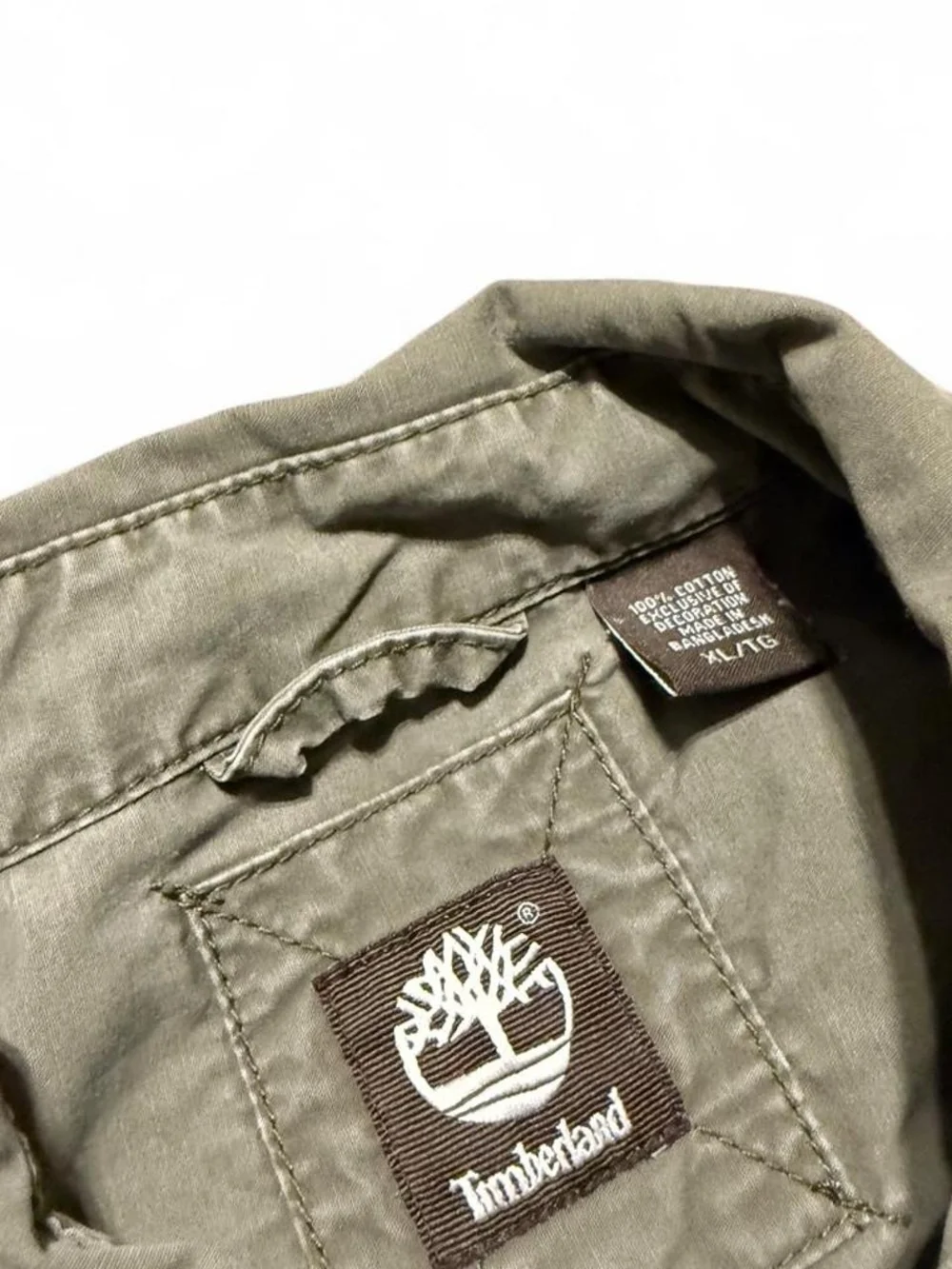 Timberland Olive Green Military-Style Button Front Jacket
